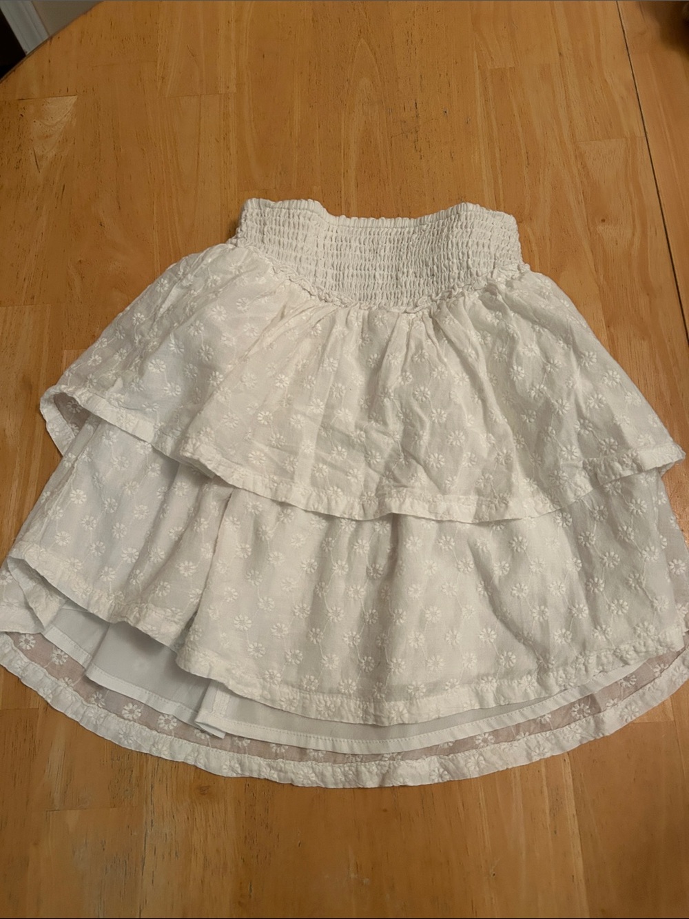 Hollister White Tiered Eyelet Skirt